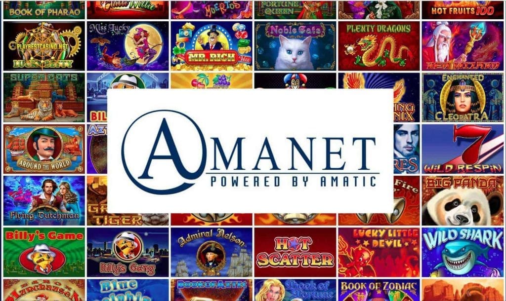 Amanet (AMATIC) نسخة من ماكينات القمار للكازينوهات على الإنترنت في عام 2024 في الصورة.