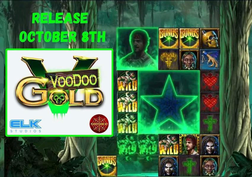 Iho ẹrọ Voodoo Gold lati olupese Elk Studios fun online kasino ti han ni Fọto.