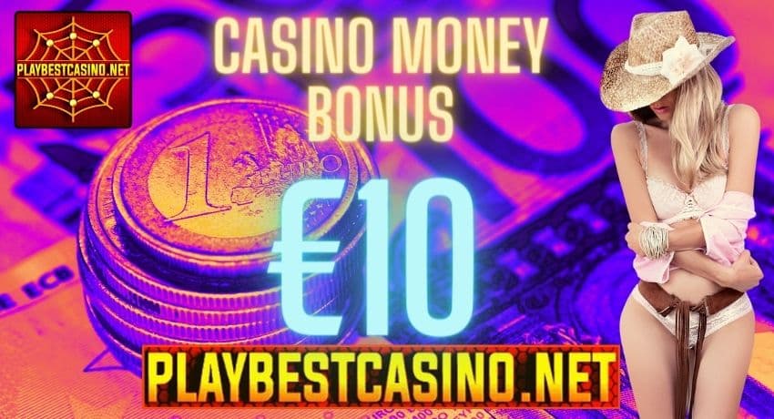 Dapatkan bonus tunai sebanyak 10 euro untuk mendaftar di kasino dalam talian 2024 dalam foto.