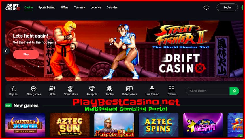 Nieuwe speelautomaat Street Fighter 2 van Netent in het casino Drift er is een foto.