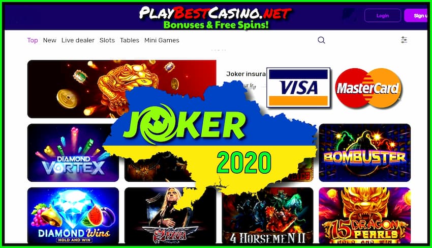 Résidők és kaszinók szolgáltatói Joker (UA) láthatók a képen.