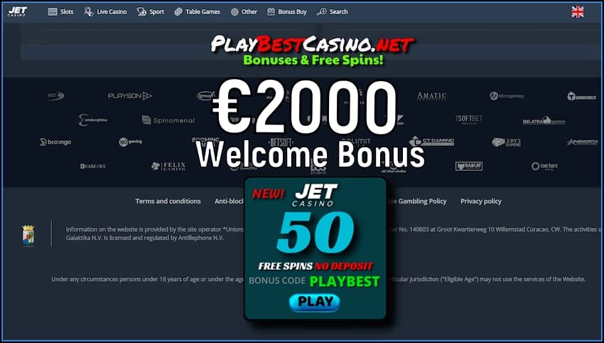 Entsha JET Casino , Review And Bonus No Deposit 100 FS is in the photo.