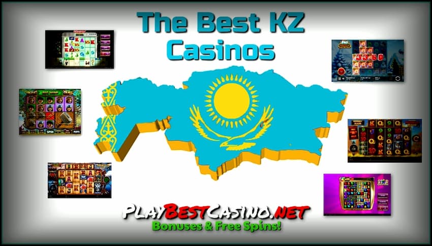 TOP kasinoer i Kasakhstan 2024 og indskud i Tenge er vist på billedet.