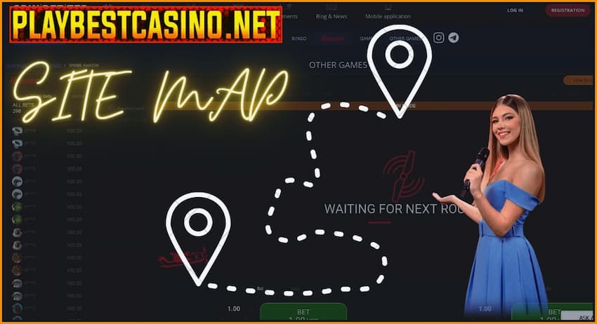 Website map Playbestcasino.net for the convenience of the players in the photo.